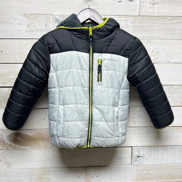 GENUINE Eddie Bauer Kids Boys Youth Reversible Ski Jacket Size S 7/8 - Picture 1 of 6